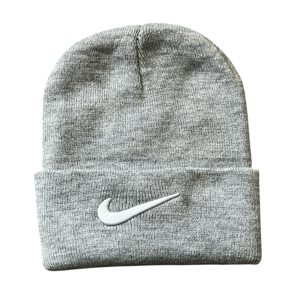 Nike Unisex Heather Gray Swoosh Beanie Hat‎ One Size